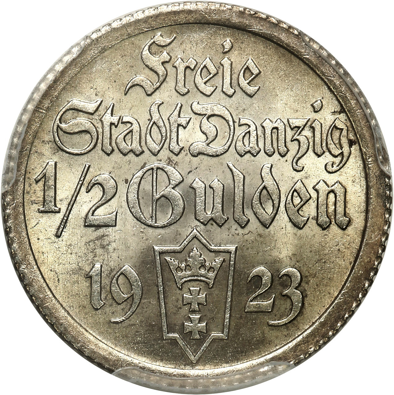 Wolne Miasto Gdańsk / Danzig 1/2 guldena 1923 PCGS MS64